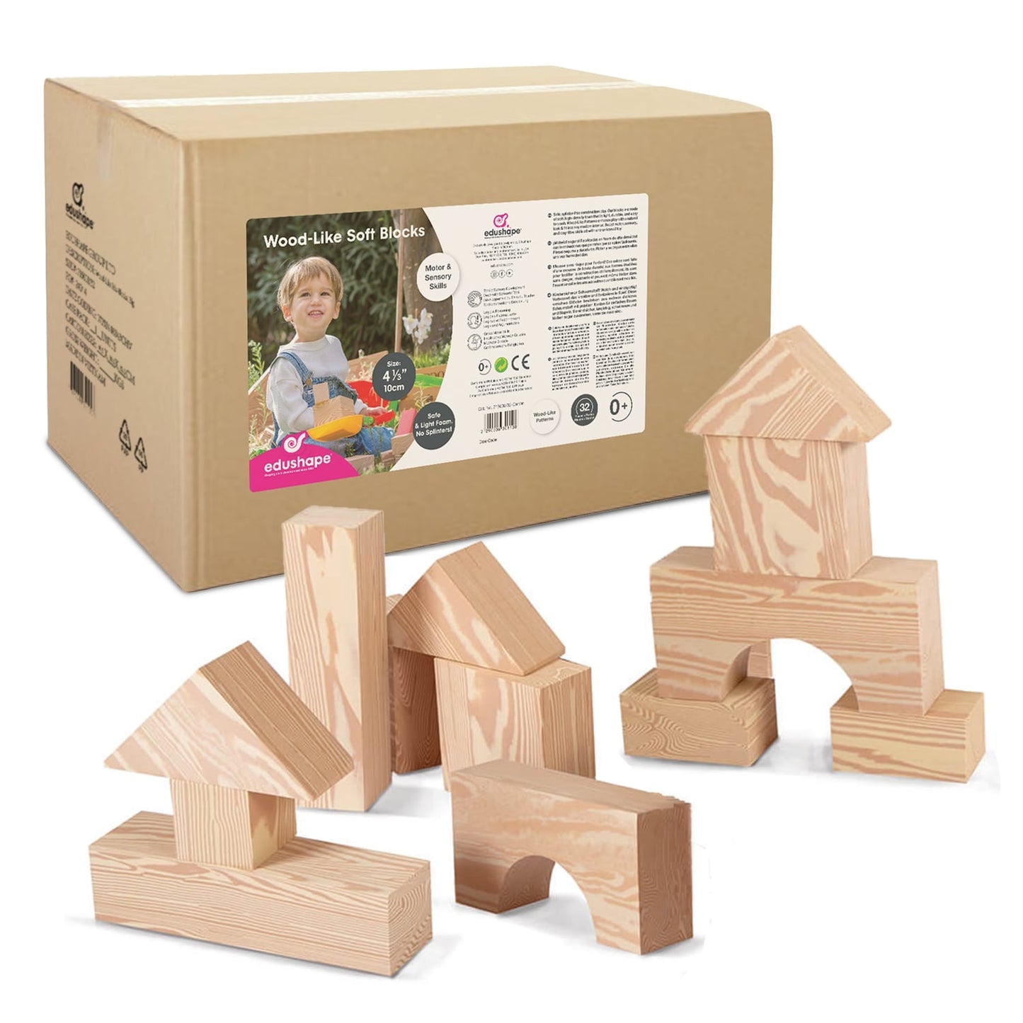 Wood-Like Edu-Blocks, Big, 2 3/4'' (32 pc)