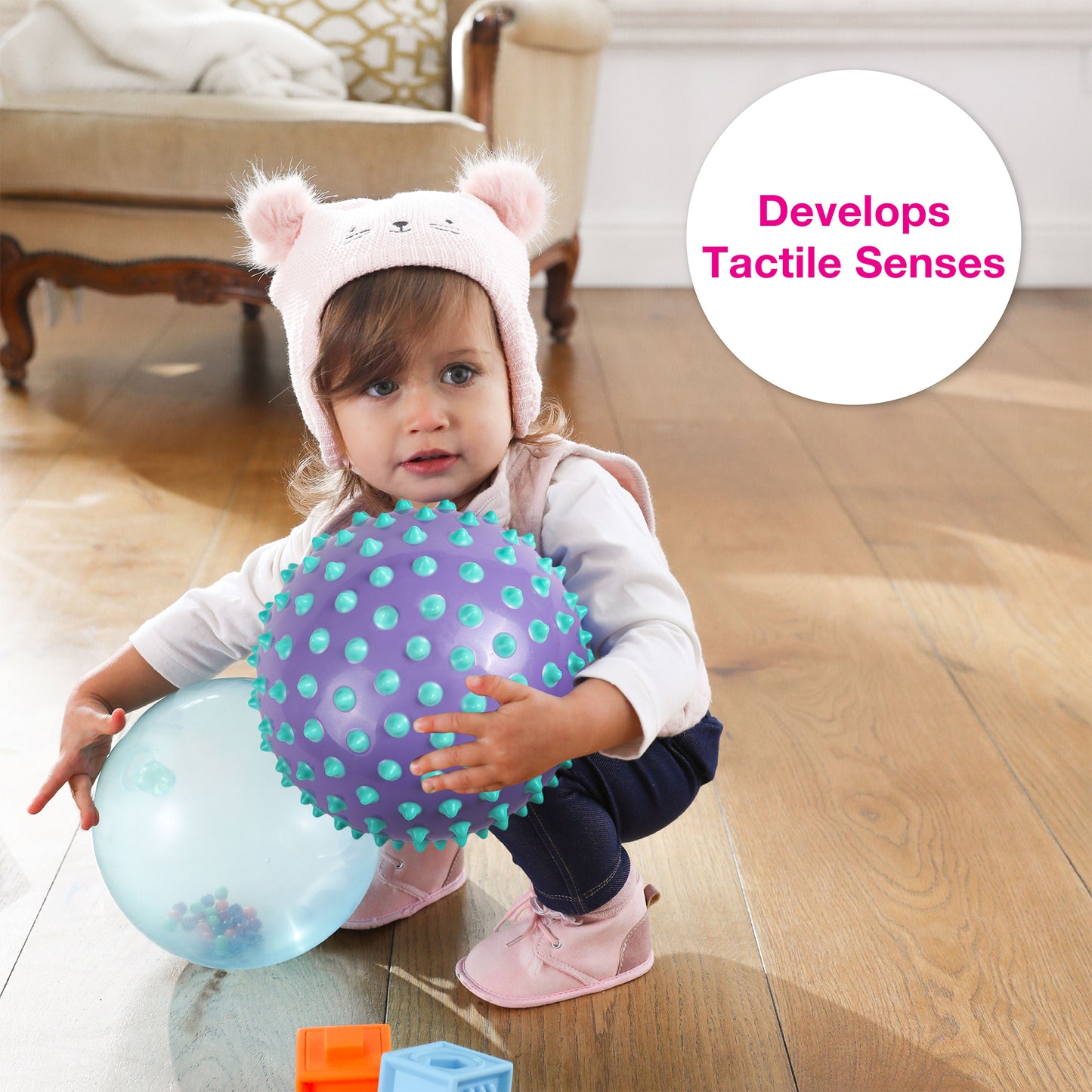 The Original Sensory Ball, Color Dots (Purple & Blue)