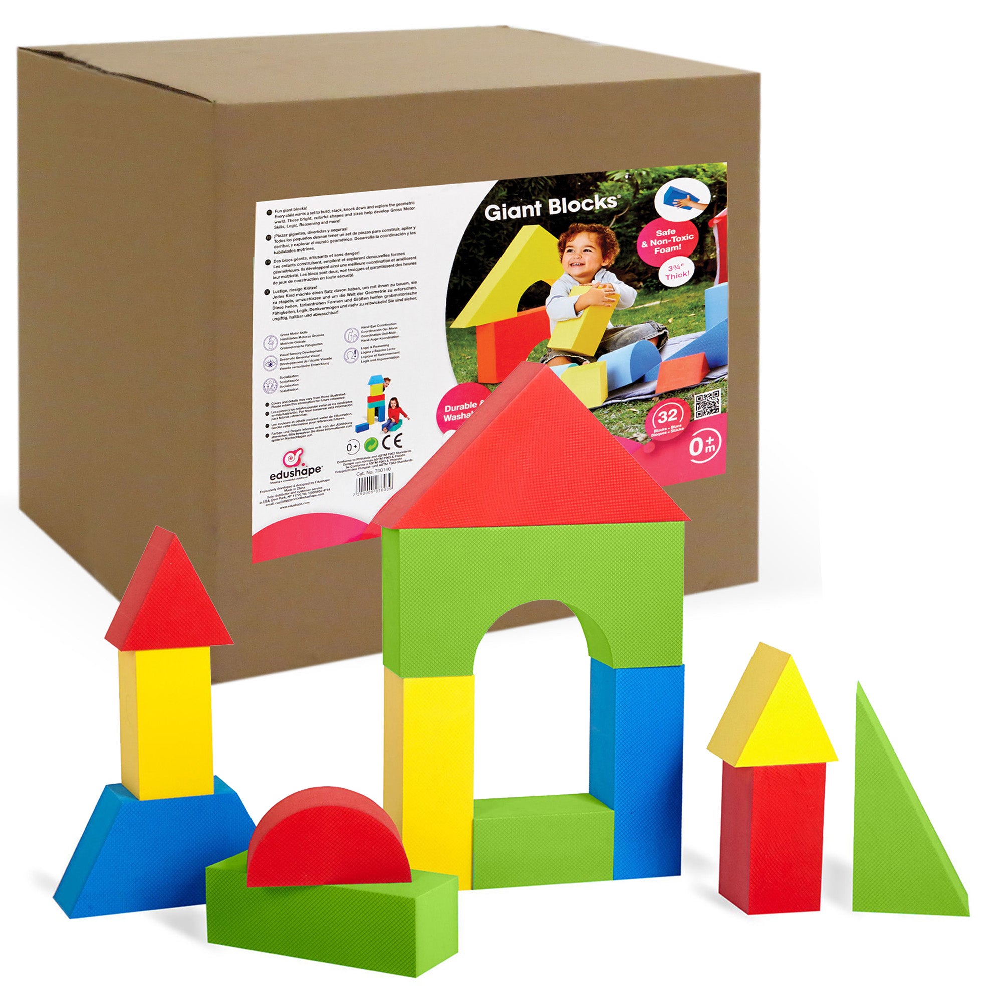 Color Edu-Blocks, Giant, 4 1/3'' (32 pc) – Edushape