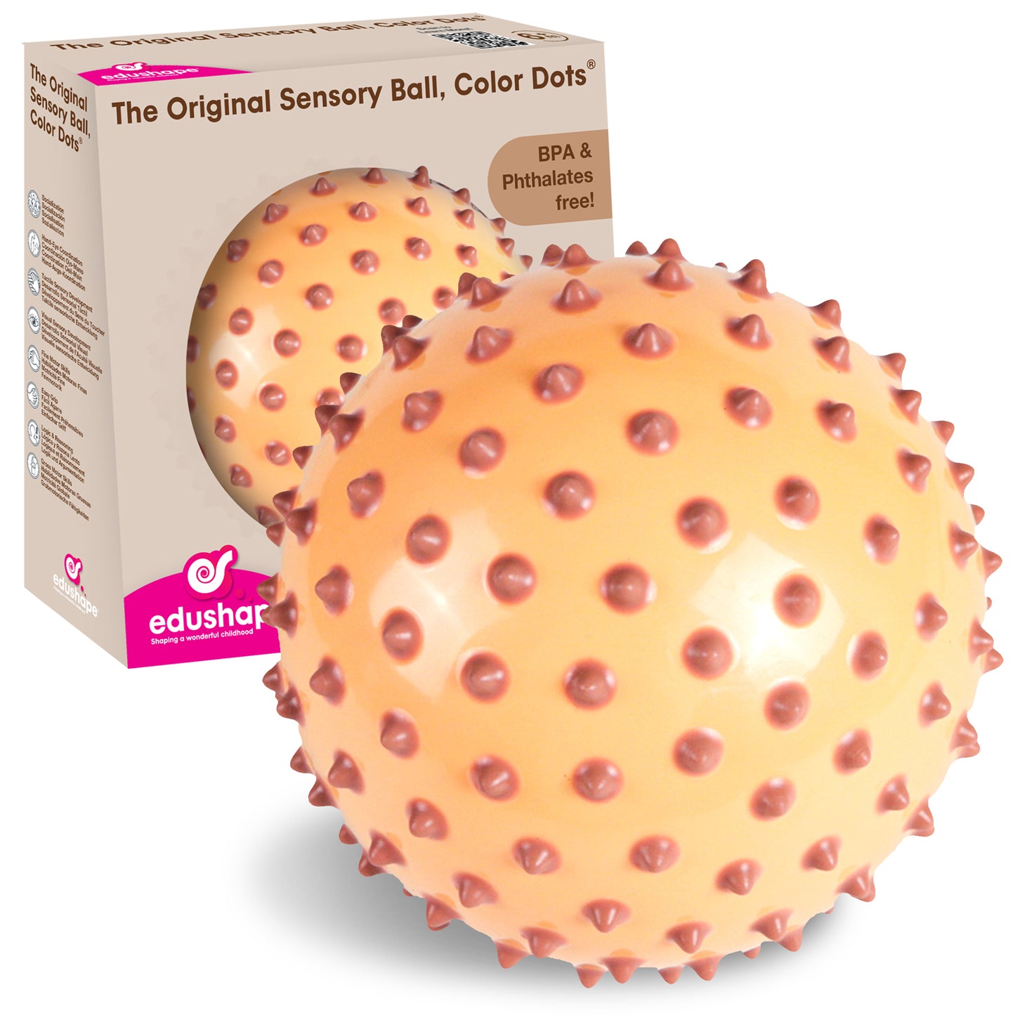 The Original Sensory Ball, Color Dots in Boho Chic (Cream)