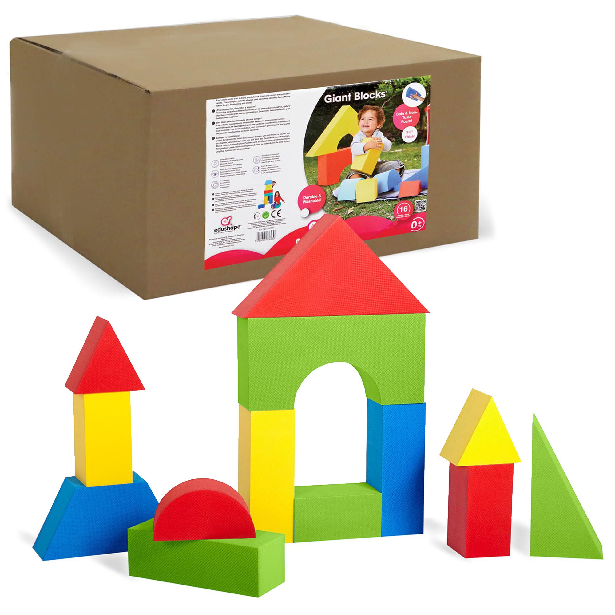 Color Edu-Blocks, Giant, 4 1/3'' (16 pc) – Edushape
