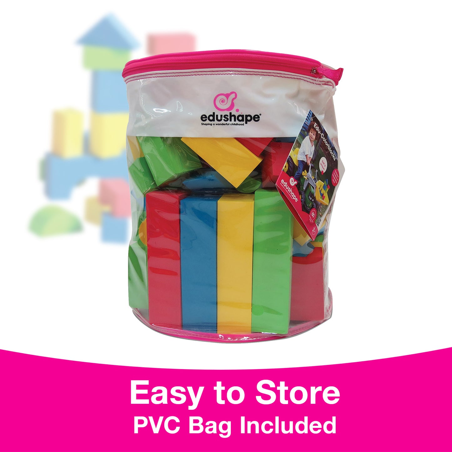 Color Edu-Blocks, 1 3/8'', reusable bag