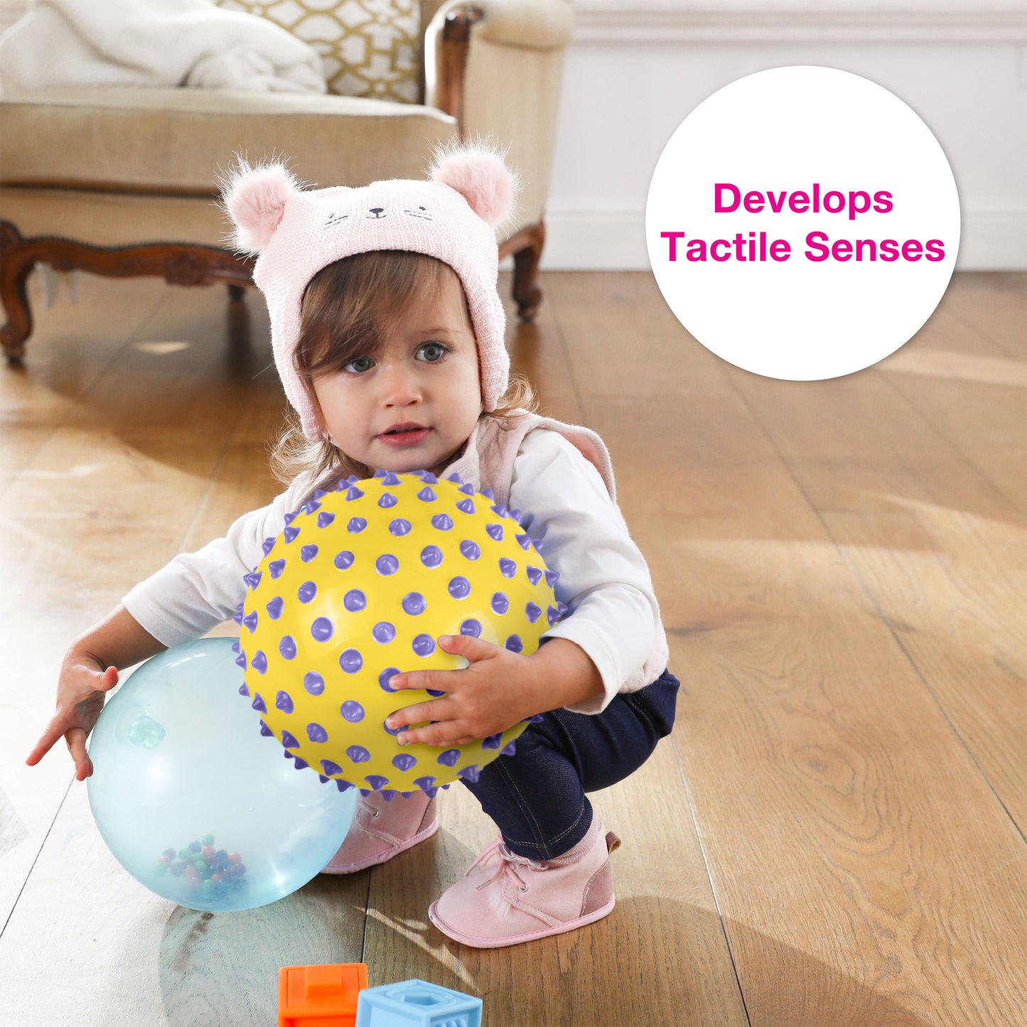 The Original Sensory Ball, Color Dots (Yellow & Purple)