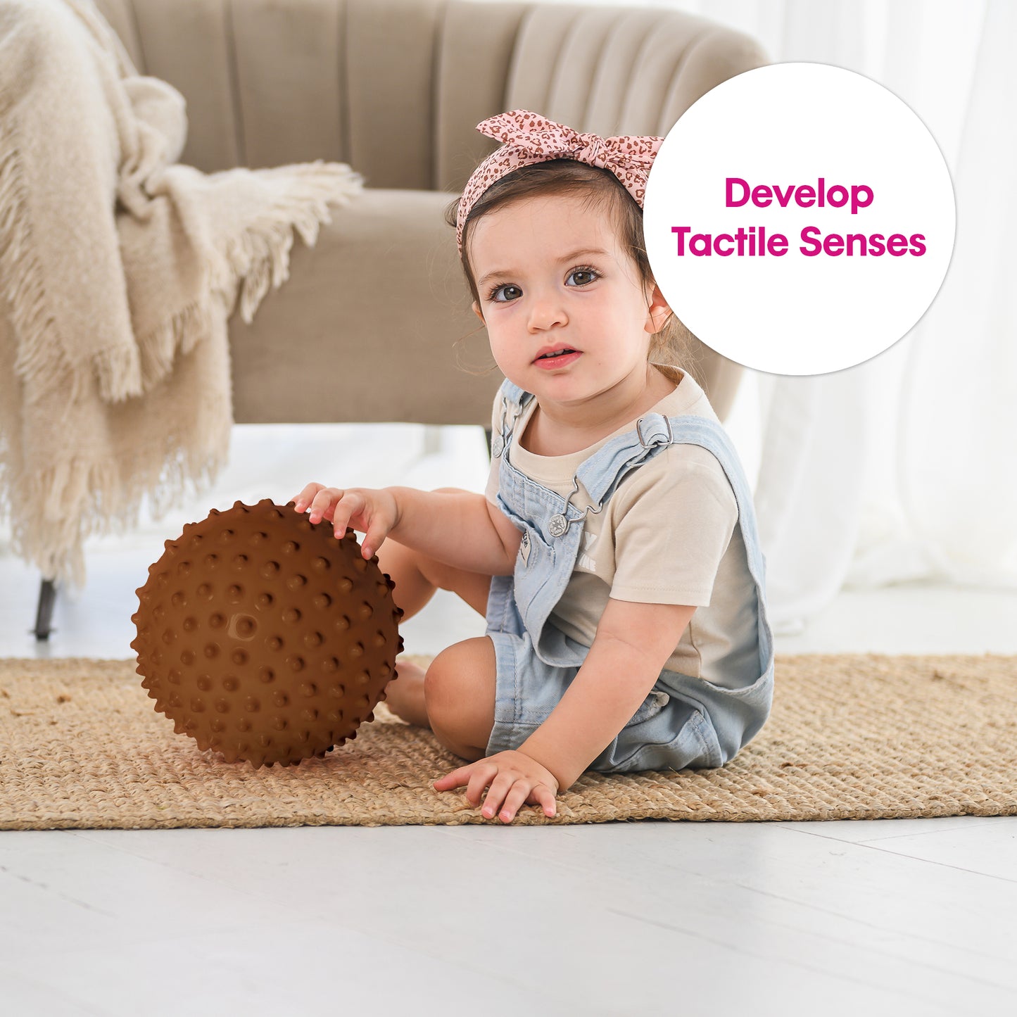 The Original Sensory Ball, Opaque in Boho Chic (Brown)