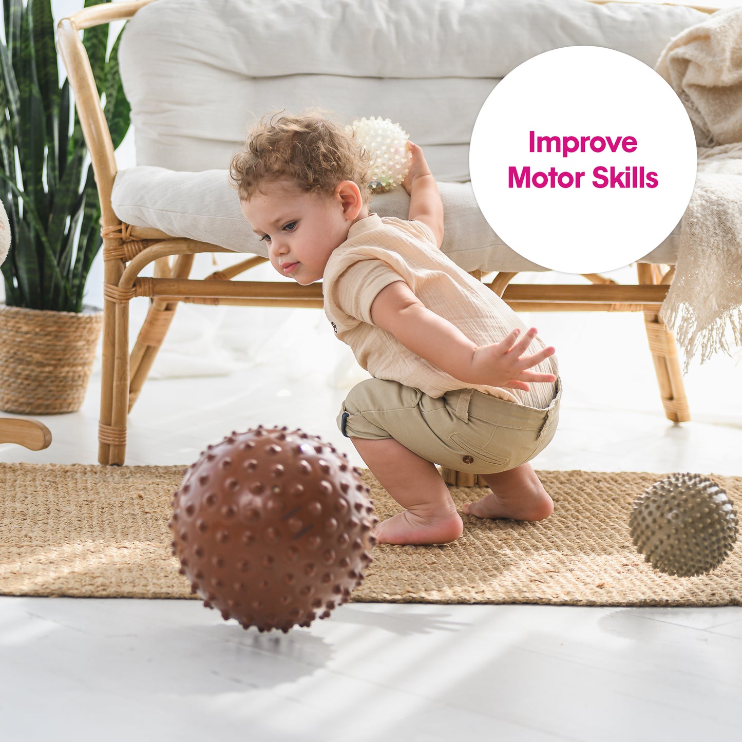 The Original Sensory Ball, Opaque in Boho Chic (Brown)