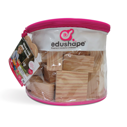 Wood-Like Edu-Blocks, 1 3/8'', reusable bag